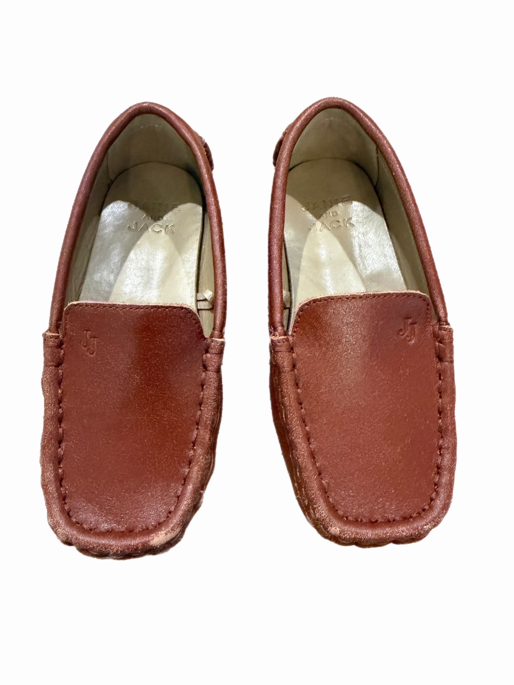 Janie and Jack Brown Leather Moccasin Loafers - Size 9